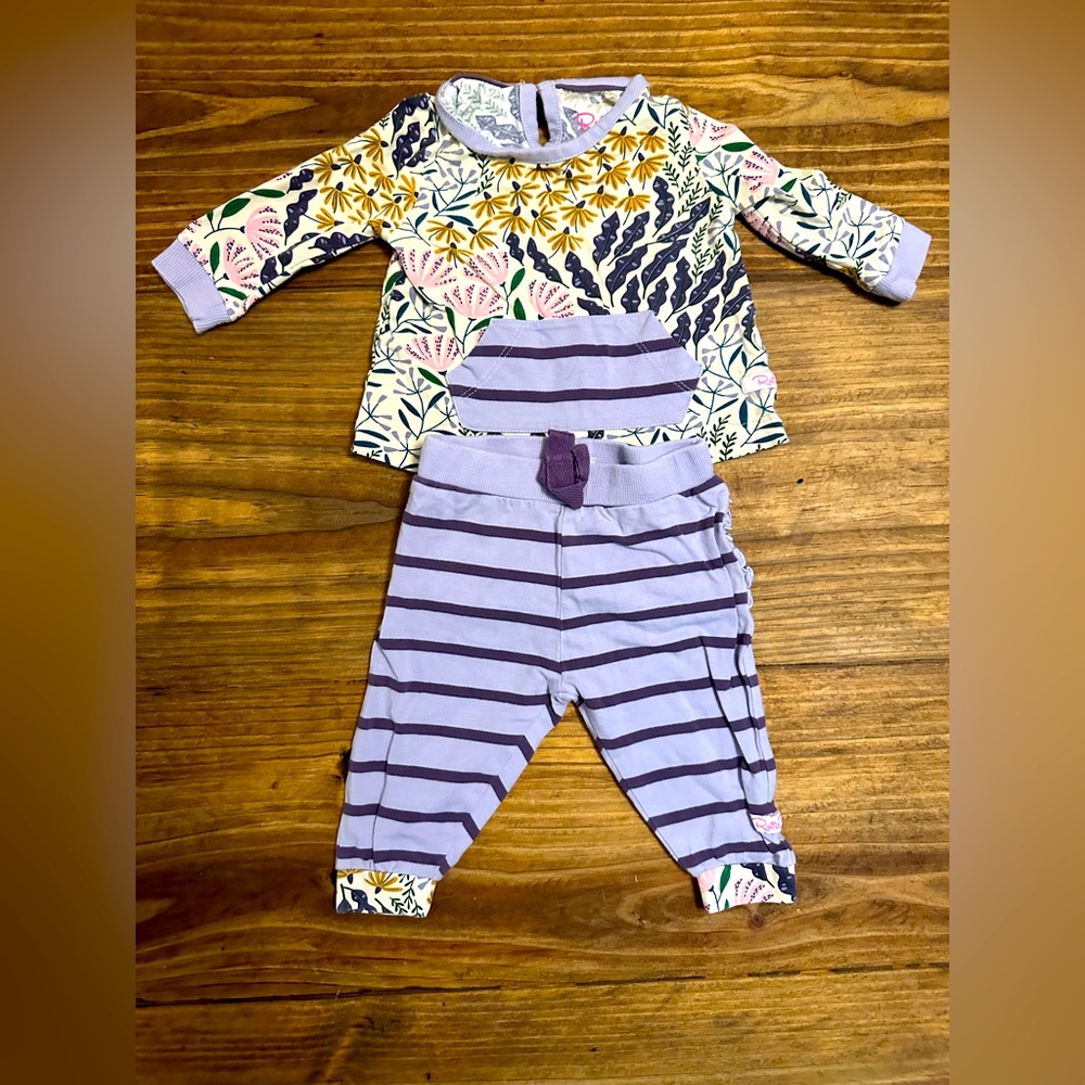 Ruffle Butts Tunic and Jogger set SZ 3-6 months